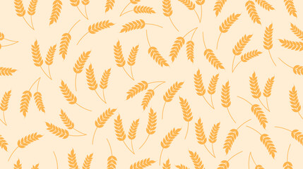 wheat seamless pattern background packaging yellow simple silhouette vector in flat