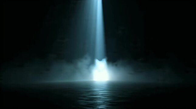 Cinematic Film Projector Light Beam in Dark Smoke filled Room Video.