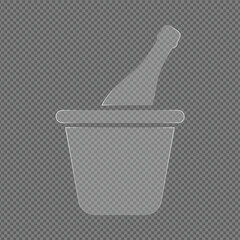 Champagne Bottle in Ice Bucket Celebration Symbol