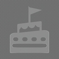 Illustrated Crown Icon with Flag on Transparent Background