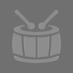 Illustration of a drum with drumsticks isolated design
