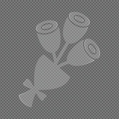 Transparent Bouquet of Roses with Ribbon for Celebration