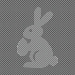 White Rabbit Illustration Isolated on Transparent Background