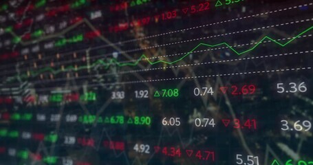 Animation of data processing on blue background - Powered by Adobe