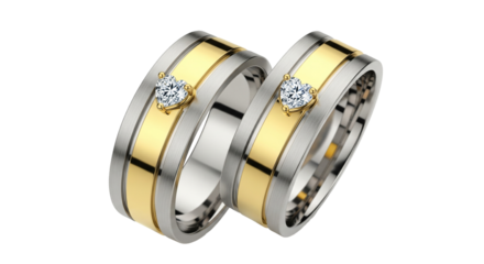 Luxury diamond wedding rings in silver and gold