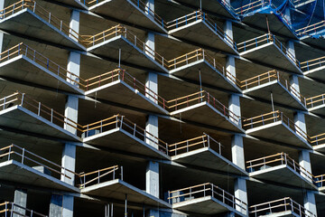 Residential Building Under Construction with Concrete Block Walls