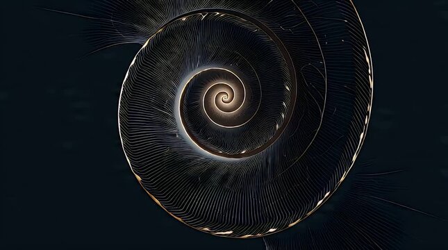 Abstract Golden Ratio Fibonacci Spiral Geometric Animation Video.