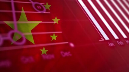 Animation of data processing over woman using laptop - Powered by Adobe