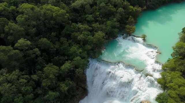 Explore el meco waterfall in el naranjo san luis potosi mexico with tropical surroundings and fresh water