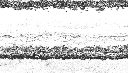 Abstract monochrome textured horizontal bands with rough granular surfaces and fine linear details creating a sense of weathered and abstract composition