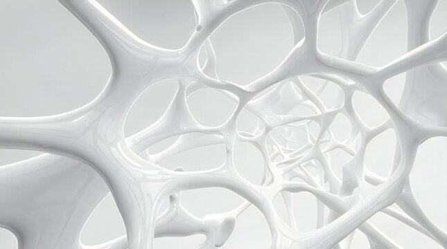 Abstract Organic Voronoi Cellular Pattern Breathing Animation Video.