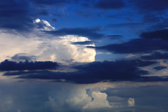 Colorful dramatic cloudscape in the sky over Germany