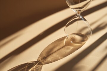 classic hourglass with sand slowly falling creating calm visual metaphor for measured time concept of workflow organization and decision making