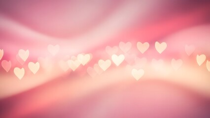 Valentine Heart Bokeh Background with Soft Pink Glow and Dreamy Romantic Light