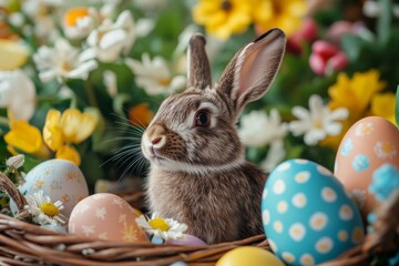 Festive Easter Bunny and Eggs