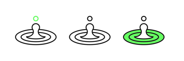 Fototapeta premium Set line Water drop icon isolated on white background. Vector