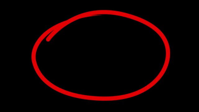 Circle marker with drawing, red marker pen style, doodle red circle marker and underline stroke, Red Circle Highlighter Scribble Animation on transparent background. wrong round shape