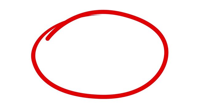 Circle marker with drawing, red marker pen style, doodle red circle marker and underline stroke, Red Circle Highlighter Scribble Animation on transparent background. wrong round shape