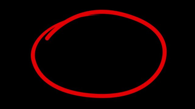 Circle marker with drawing, red marker pen style, doodle red circle marker and underline stroke, Red Circle Highlighter Scribble Animation on transparent background. wrong round shape