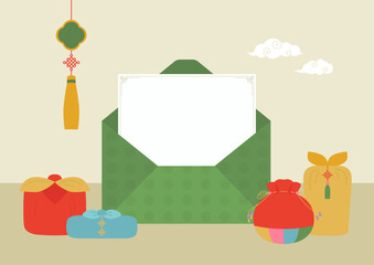 Vector illustrations of Korean traditional gifts.