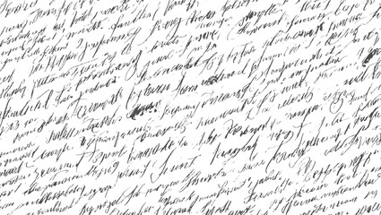 Overlapping cursive handwriting forms a complex, layered texture of faded ink on aged paper, evoking a sense of historical depth and mystery