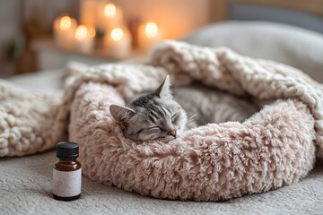Senior Cat Health and Wellness Support Concept