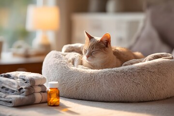 Senior Cat Health and Wellness Support Concept