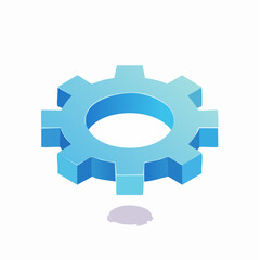 Gear, mechanism isometric flat icon. 3d vector colorful illustration. Pictogram isolated on white background