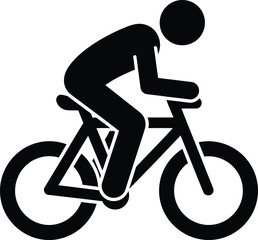 Cyclist Riding Bicycle Sport Silhouette Vector