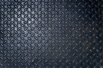 Diamond Plate Metal Texture with Dark Weathered Surface