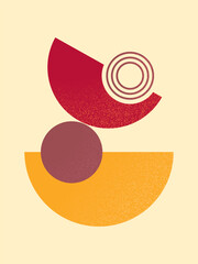 Modern Aesthetic Design with Minimalist Circles with Grainy Texture