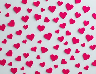 Soft Pink Heart Pattern White Background