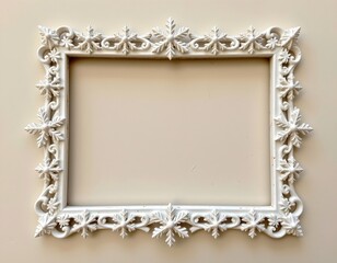 Elegant Snowflake Frame with White Border