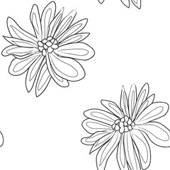 Outlined Floral Seamless Pattern Design
