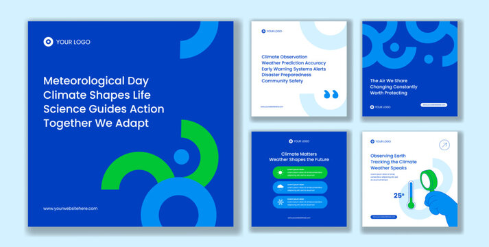 Meteorological Day Flat Cartoon Hand Drawn Social Media Post Background Illustration