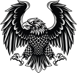 Eagle with Spread Wings Heraldic Illustration
