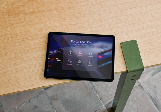 Mockup Of Digital Tablet With Customized Horizontal Screen