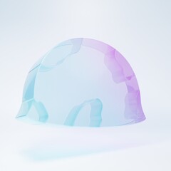 Fototapeta premium Frosted glass Military helmet icon isolated on white background. Army hat symbol of defense and protect. Protective hat. Minimalism concept. 3D render illustration
