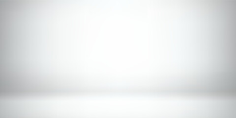 Obraz premium White limbo background with soft gradient. Minimalist backdrop in neutral tones. Empty space for showcasing product.