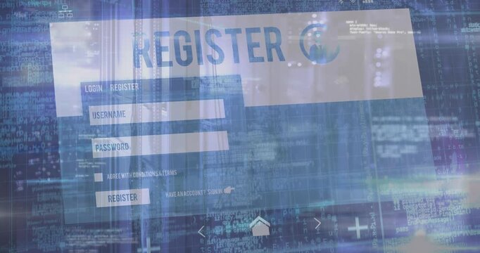 Animation of data processing over register text