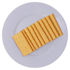 Isolated biscuits on a plate on a white background