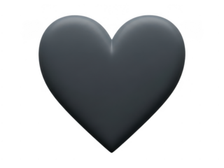 Dark heart icon isolated on transparent background
