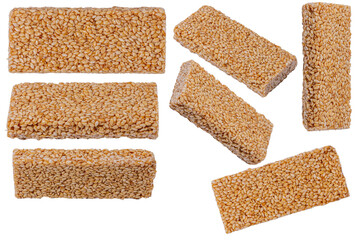 Isolated set of sesame kozinaki on a white background