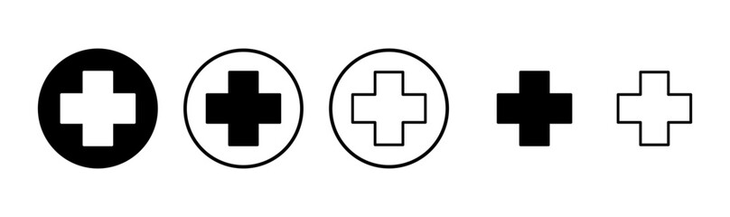 Obraz premium Plus icon logo design. Add plus sign and symbol