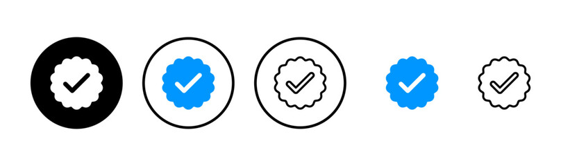 verified icon logo design. verification check mark. approved icon