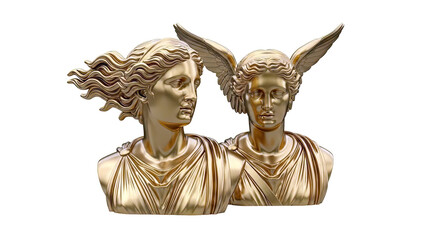 Golden Busts of Winged Figures