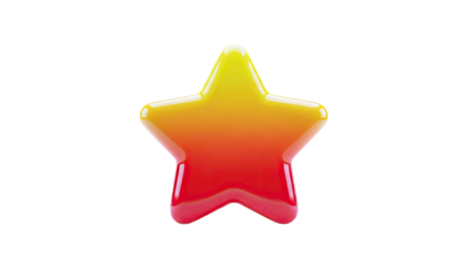3D Star with Gradient Yellow to Red