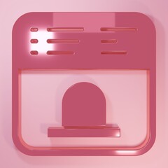 Pink Ticket office to buy tickets for train or plane icon isolated on pink background. Buying tickets. Ticket service. Minimalism concept. 3D render illustration
