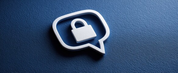 The padlock in a speech bubble symbolizing secure messaging and digital privacy