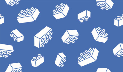 Cute brick block pattern background vector design